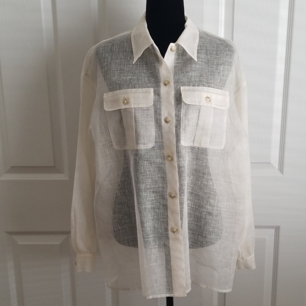 Liz Claiborne Collection Shirt Cream color sz 14